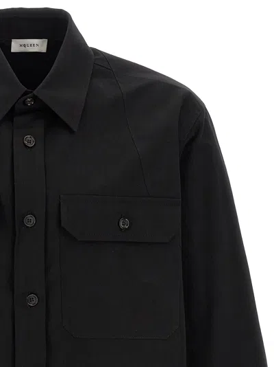 Alexander Mcqueen T-bar Harness Overshirt In Black