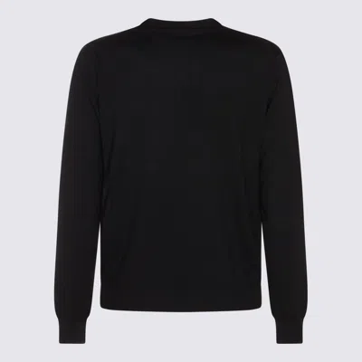 Fendi Regular Fit Wool Blend Pullover With Pockets In Black