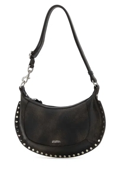 Isabel Marant Oskan Moon Stud-embellished Leather Shoulder Bag In Black