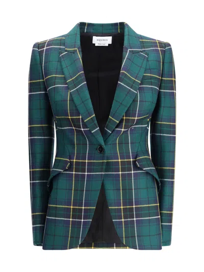Alexander Mcqueen Check Patterned Blazer In Multi