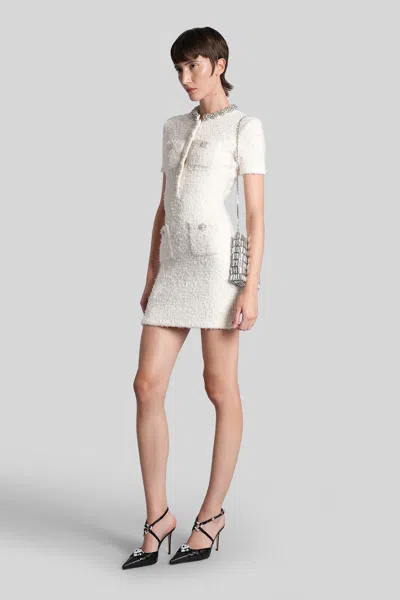 Self-portrait Embellished Button-detailed Mini Dress In Neutral