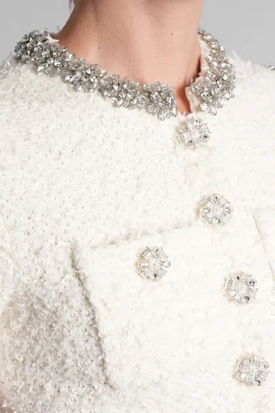 Self-portrait Embellished Button-detailed Mini Dress In Neutral