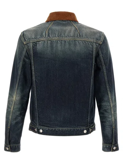 Alexander Mcqueen Denim Jacke In Blue