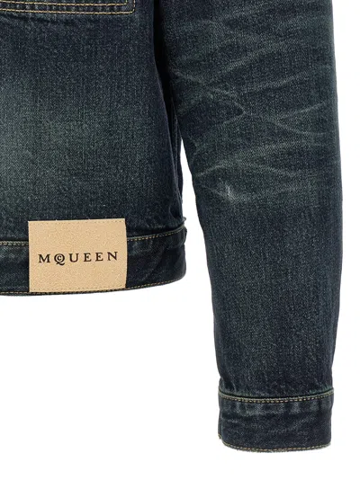 Alexander Mcqueen Denim Jacke In Blue