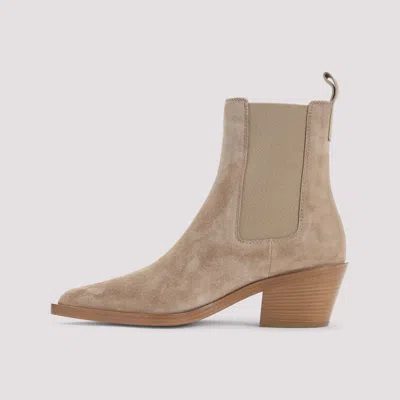 Gianvito Rossi Suede Leather Ankle Boots In Brown