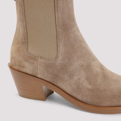 Gianvito Rossi Suede Leather Ankle Boots In Brown