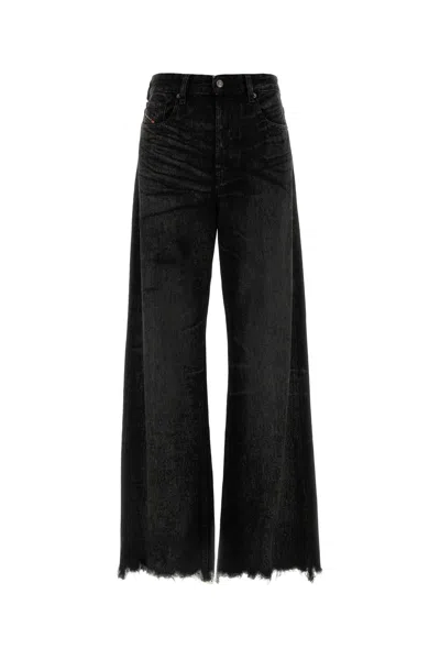 Diesel Jeans Dalla Gamba Ampia In Denim Nero  Donna In Black
