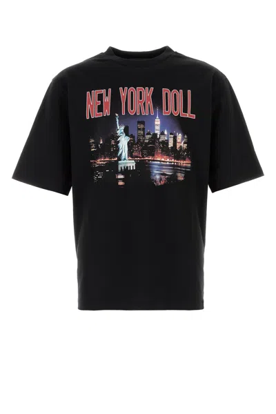 Dsquared2 Casual Cotton T-shirt With Nighttime Cityscape Print In Black
