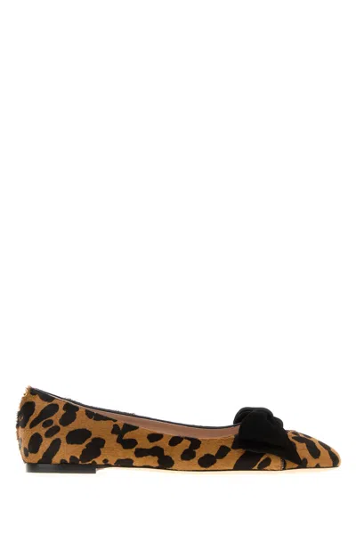 Valentino Garavani Bowow Ballerina In Pony-effect Calfskin Woman Animal Print 42 In White