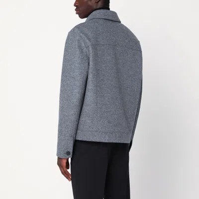 Harris Wharf London Wool Jacket With Chest Pockets And Collar In Gray