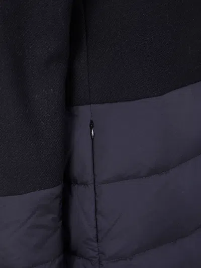 Herno Hooded Padded Jacket With Wool Inserts In Black