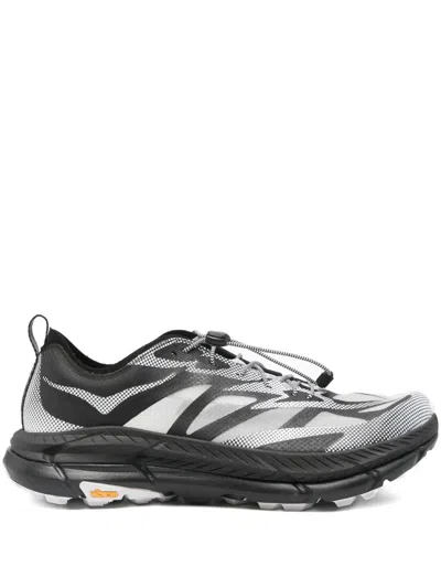 Hoka Mafate Speed 4 Lite Black Low Top Sneakers With Mesh Panels In Tech Fabric Unisex In Multi
