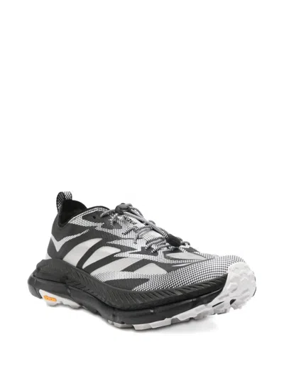 Hoka Mafate Speed 4 Lite Black Low Top Sneakers With Mesh Panels In Tech Fabric Unisex In Multi