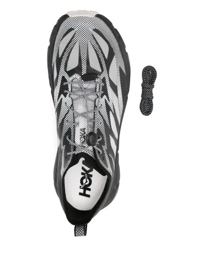 Hoka Mafate Speed 4 Lite Black Low Top Sneakers With Mesh Panels In Tech Fabric Unisex In Multi