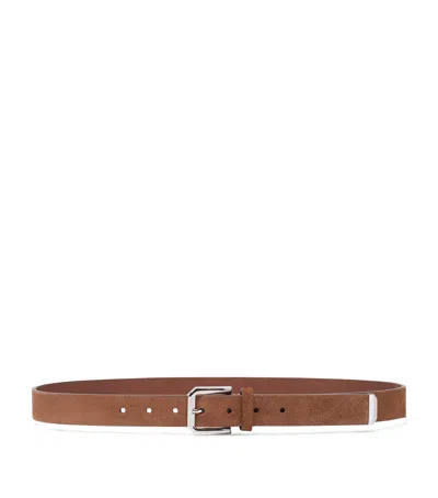 Brunello Cucinelli Suede Belt In Brown