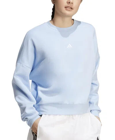 Adidas Originals Adidas Women's Essentials Small Logo Feelcozy Sweatshirt In Blue