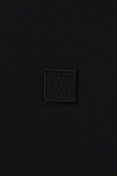 Wooyoungmi Black Hoodie With Drawstring Hood And Floral Motif On The Rear In Cotton Man In Black