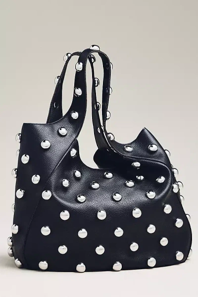 Anthropologie The Sonia Medium Slouchy Studded Tote Bag In Black