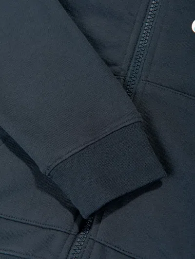 C.p. Company Boys Goggle Hooded Zip Up Top In Blue
