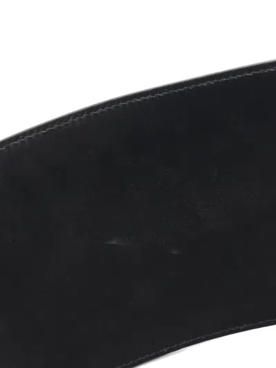 Pre-owned Dior 2021-2025 Leather Corset Saddle Belt In Black