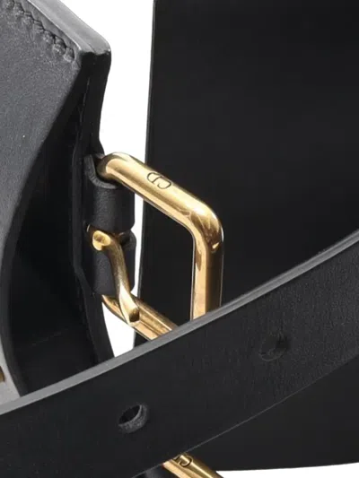 Pre-owned Dior 2021-2025 Leather Corset Saddle Belt In Black