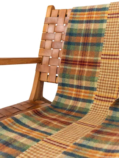 Johnstons Of Elgin Plaid Wool Throw Blanket In Brown