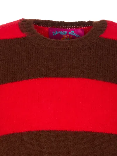 Howlin' Striped Crewneck Sweater Long Sleeves In Red