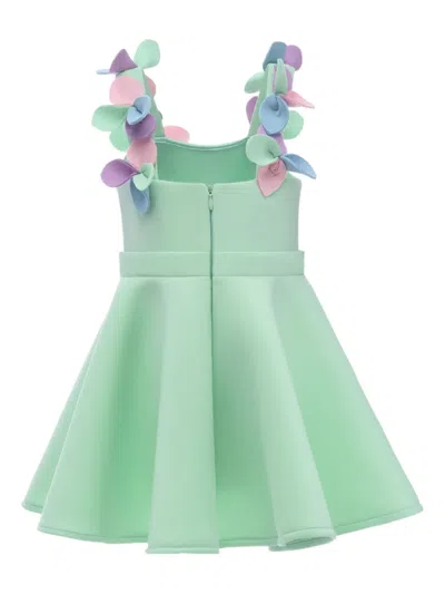 Mimi Tutu Lila Blossom Floral-appliqué Dress In Green