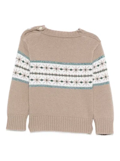 Mariella Ferrari Intarsia-knit Sweater In Brown