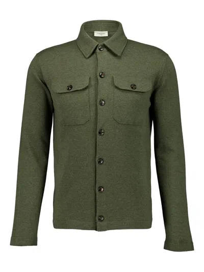 Piacenza Cashmere Button-up Pocket Shirt In Green