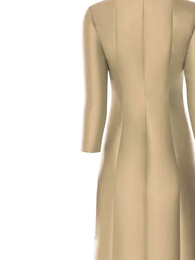 Alberta Ferretti Miakdo Long Beige Maxi Dress In Gray