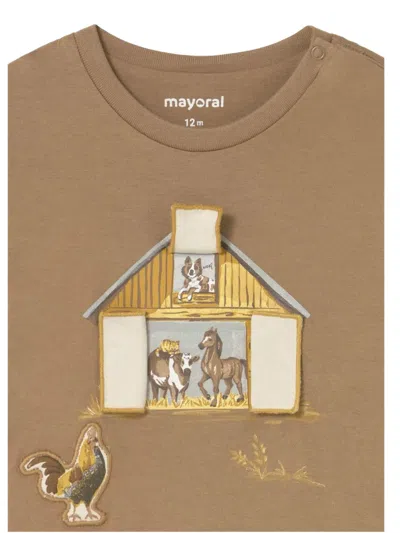 Mayoral Interactive Farm T-shirt In Brown