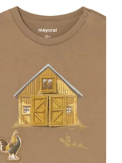 Mayoral Interactive Farm T-shirt In Brown