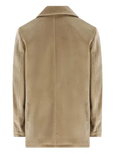 Camplin Notched-lapel Double-breasted Coat In Neutral