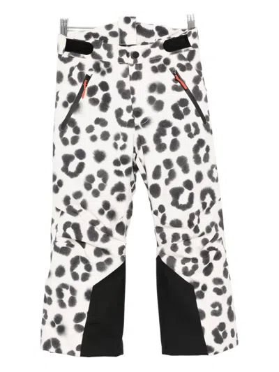 Molo Leopard-print Zip Pants In White