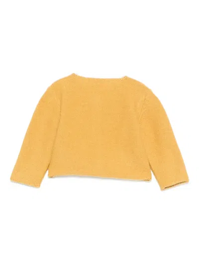 Mariella Ferrari Floral-embroidered Cardigan In Yellow