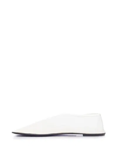 The Row Sock-style Mesh Ballet Flats In White