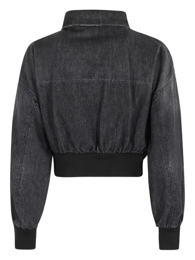 Marella Cropped Denim Jacket In Black