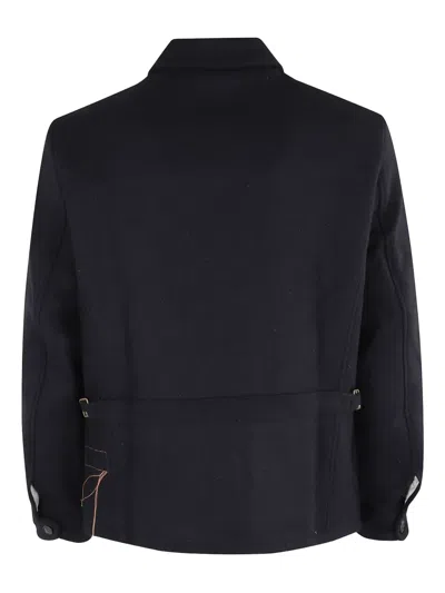 Fortela Superfine Wool Zipper Jacket In Blue