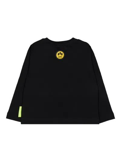 Barrow Black T-shirt For Babykids With Bear Print In Black