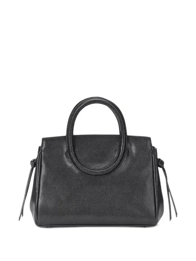 Staud Structured Textured Top Handle Shoulder Bag In Black