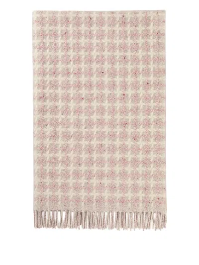 Johnstons Of Elgin Checked Blanket In Pink