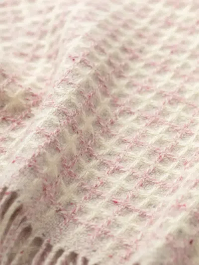 Johnstons Of Elgin Checked Blanket In Pink