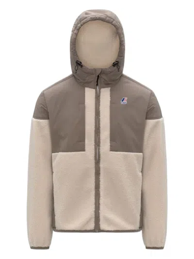 K-way Hooded Fleece Jacket In Neutral