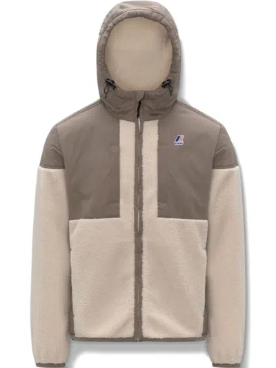 K-way Hooded Fleece Jacket In Neutral