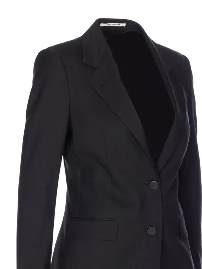 Tagliatore Notched Lapel Jacket Long Sleeves Pockets In Black