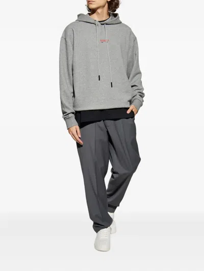 Iceberg Graphic-print Drawstring Hoodie In Gray