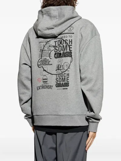 Iceberg Graphic-print Drawstring Hoodie In Gray