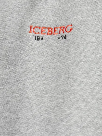 Iceberg Graphic-print Drawstring Hoodie In Gray
