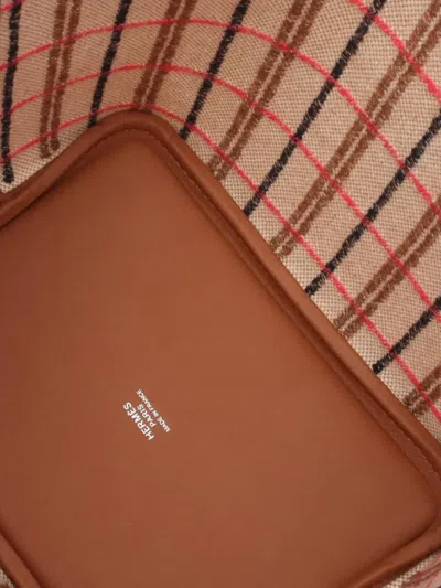 Pre-owned Hermes 2024 Couverture Lignes Picotin Lock 18 Handbag In Brown